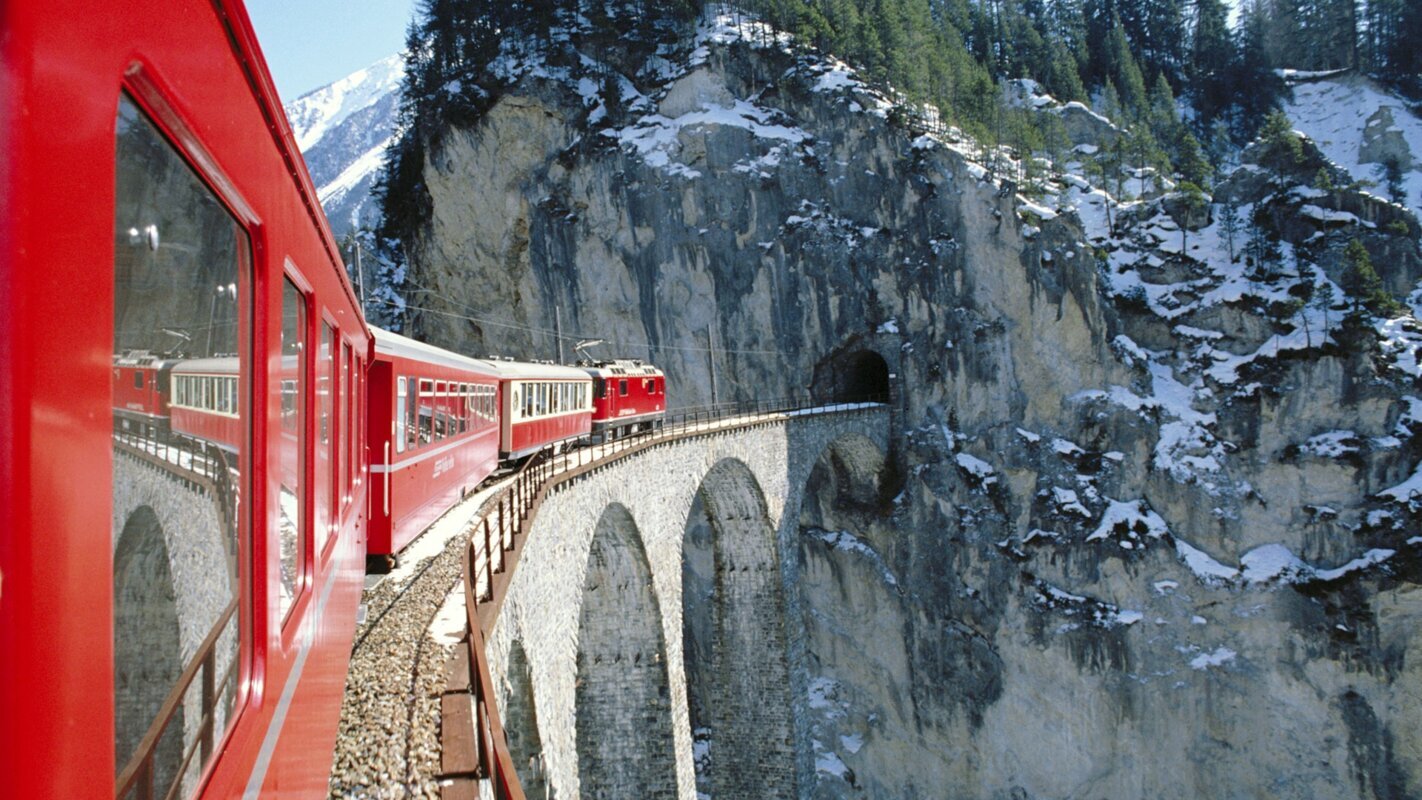 Švicarske alpe in ledeniški vlak