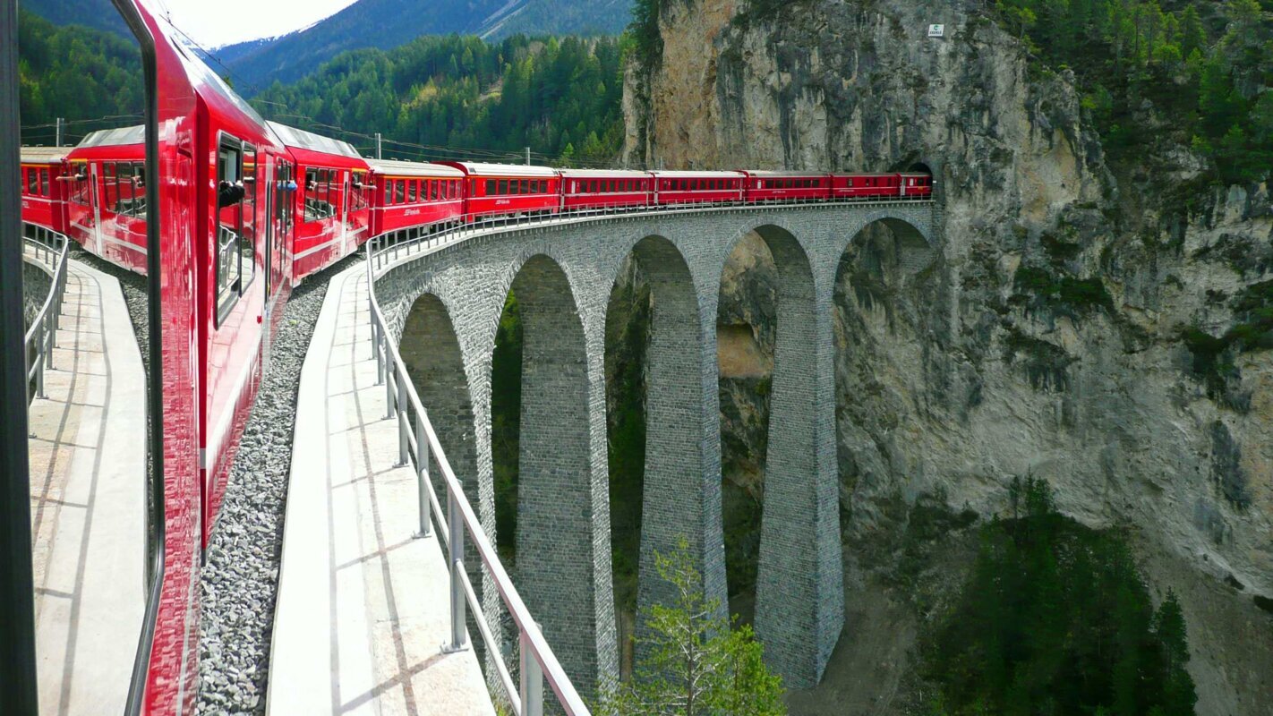 Švicarske alpe in ledeniški vlak