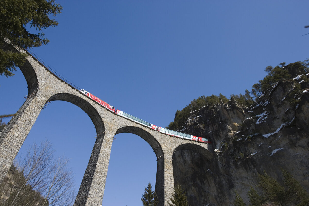 Švicarske alpe in ledeniški vlak