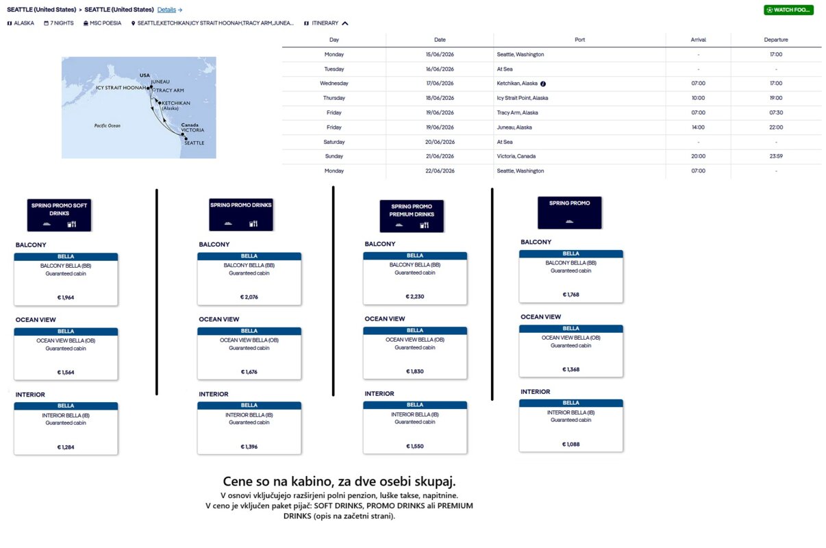 KRIŽARJENJA MSC - POSEBNA POMLADNA PONUDBA (SPRING PROMO) - INDIVIDUALNI ODHODI