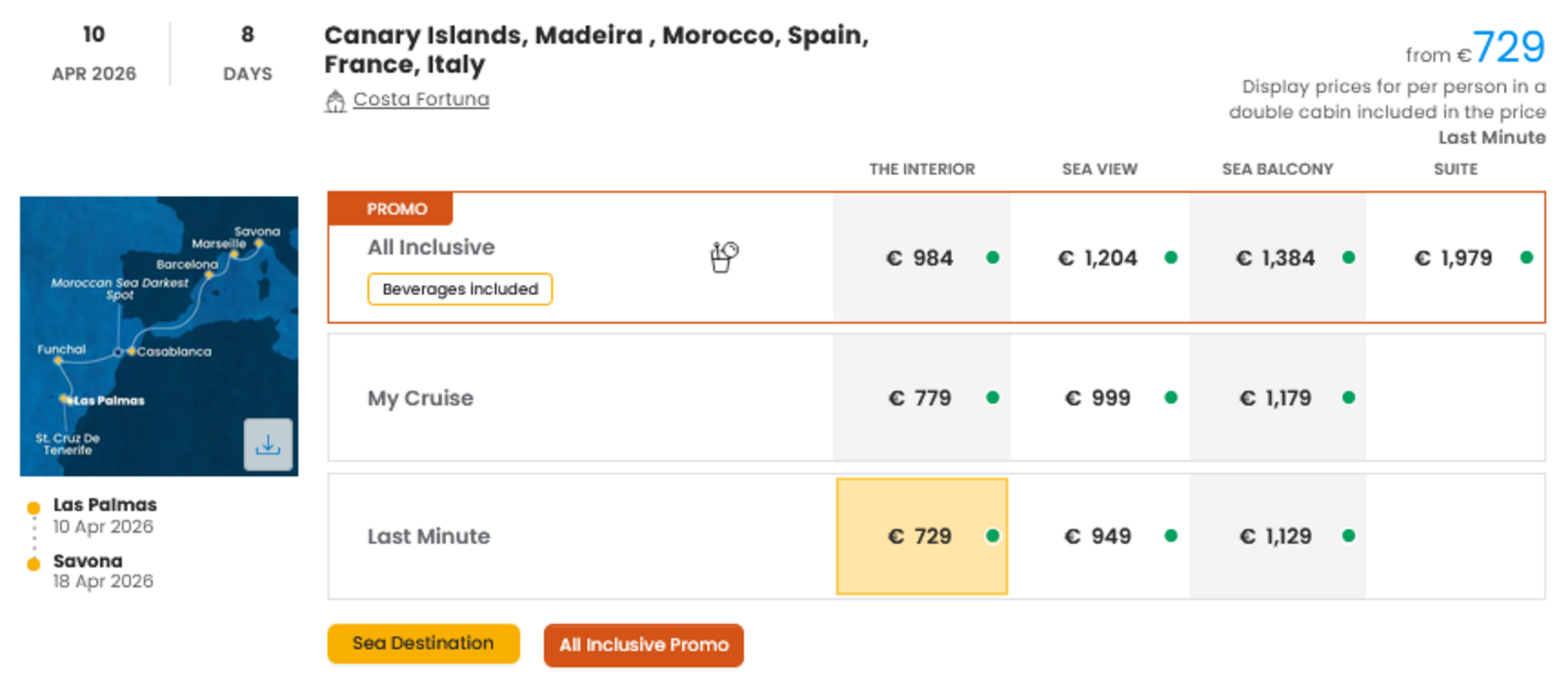 COSTA - LAST MINUTE na dan 04.03.2026