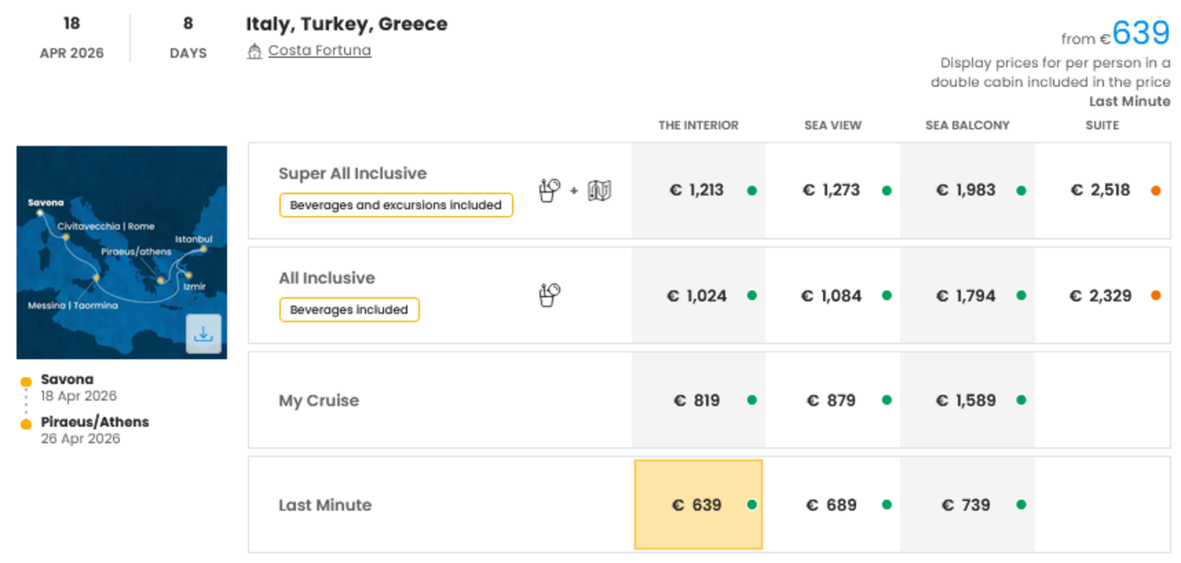 COSTA - LAST MINUTE na dan 27.03.2026