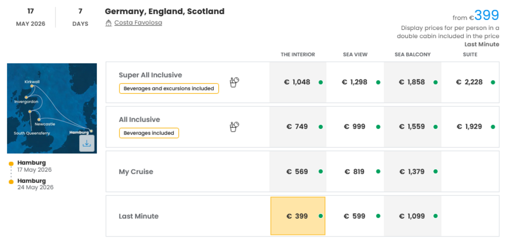 COSTA - LAST MINUTE na dan 27.03.2026
