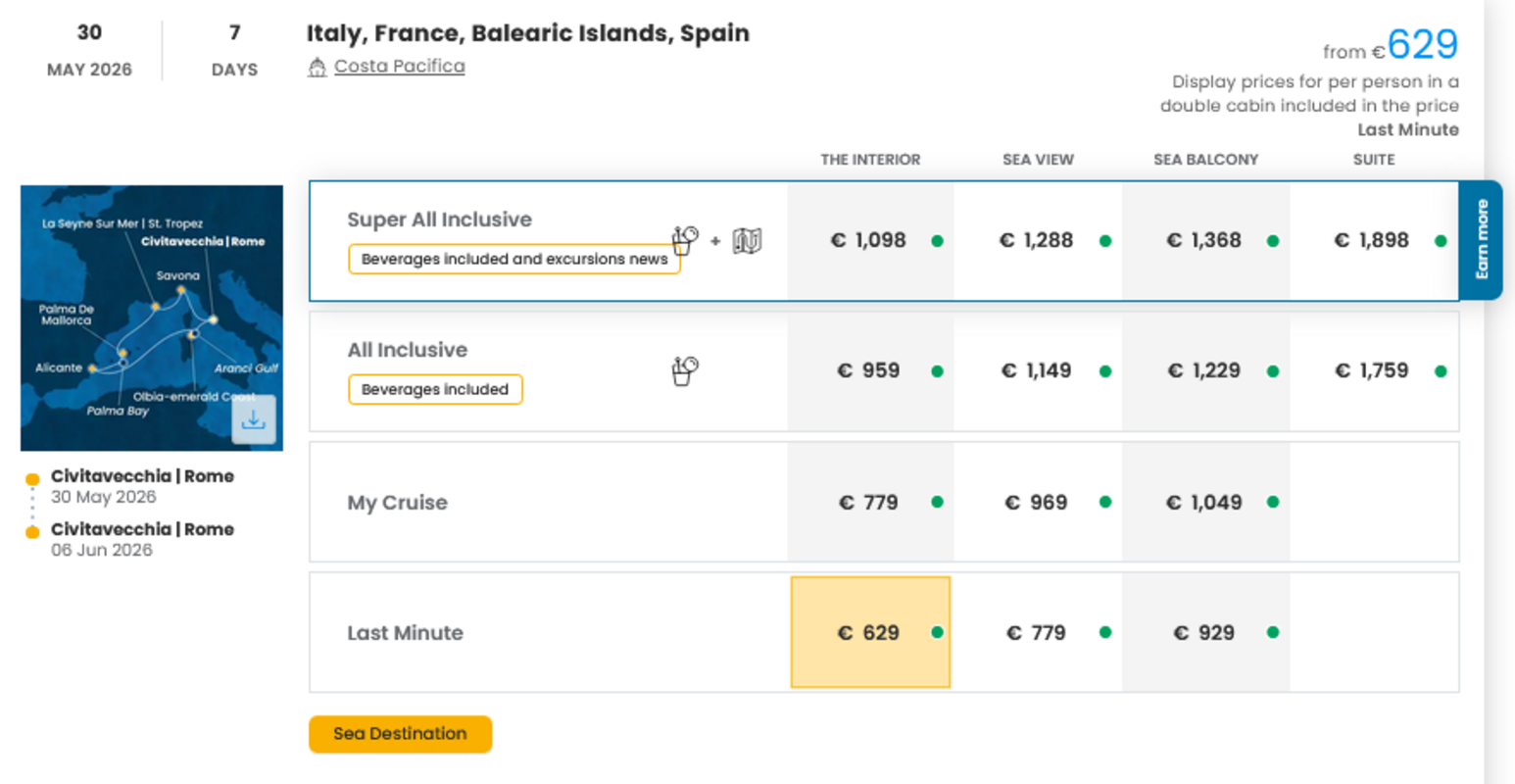 COSTA - LAST MINUTE na dan 27.03.2026