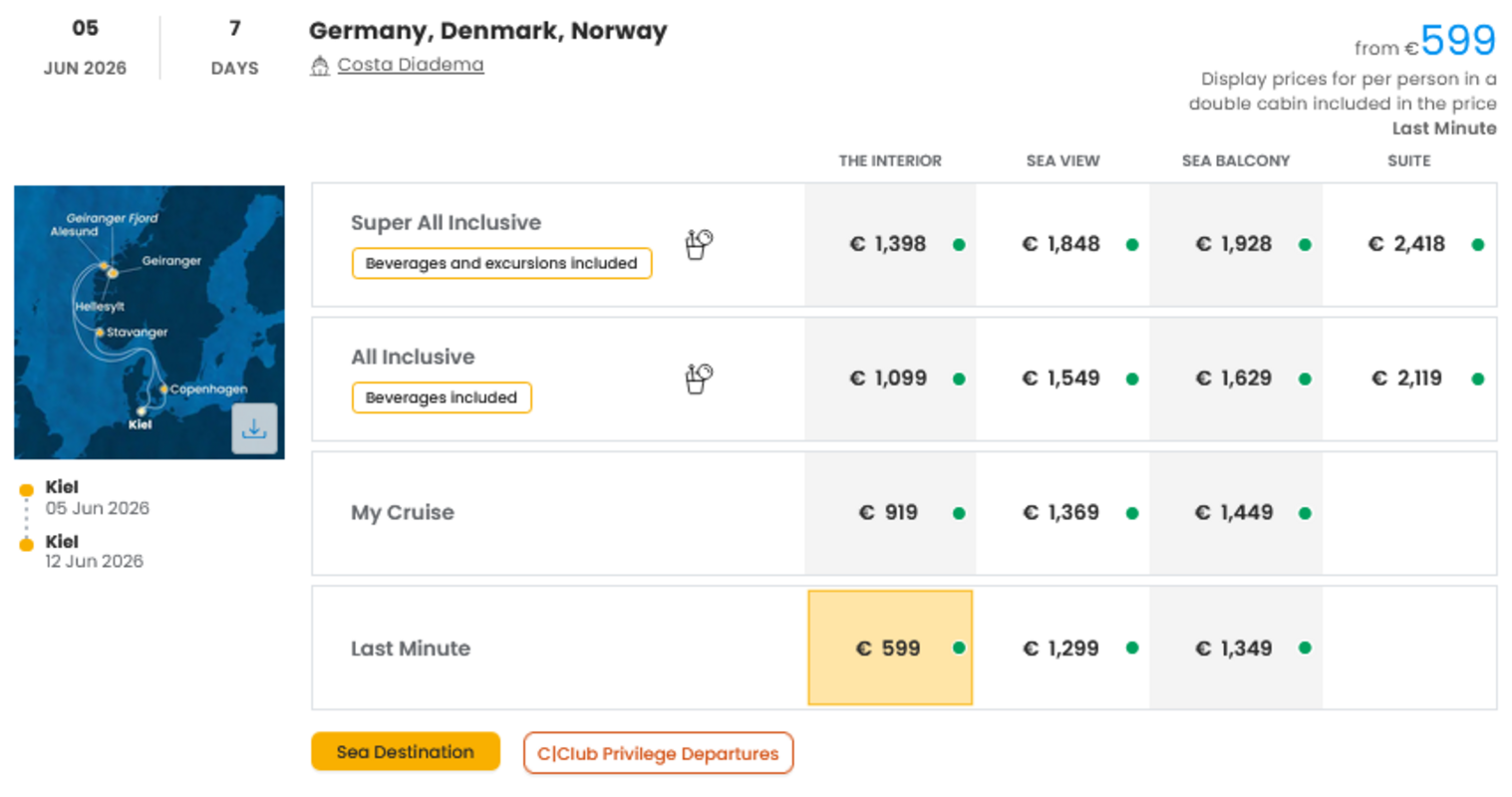 COSTA - LAST MINUTE na dan 27.03.2026
