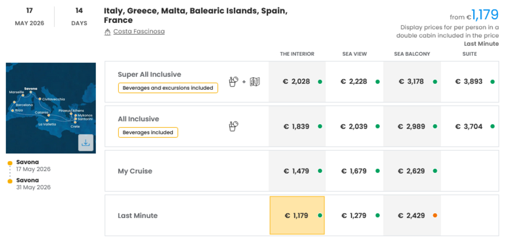 COSTA - LAST MINUTE na dan 27.03.2026