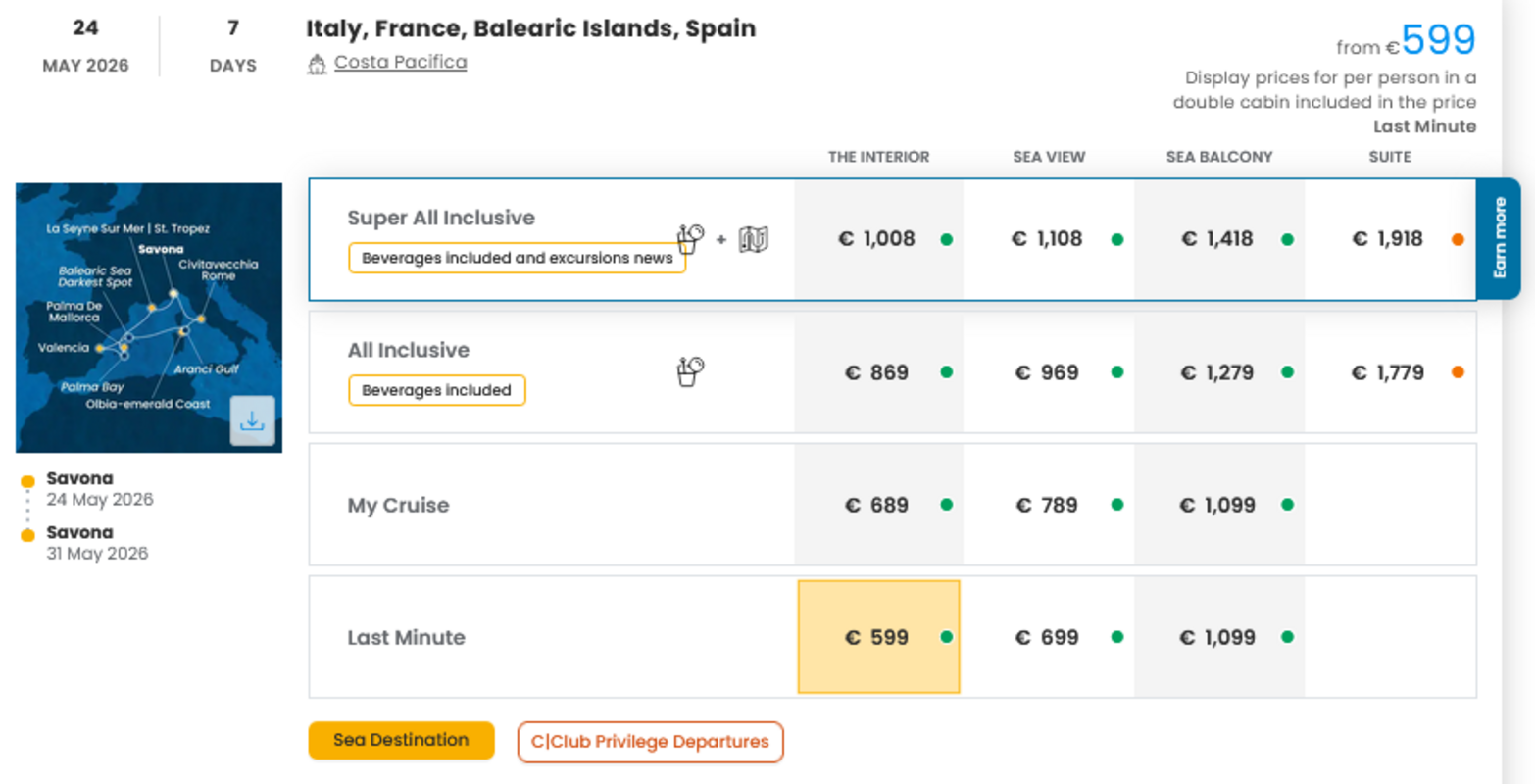 COSTA - LAST MINUTE na dan 27.03.2026