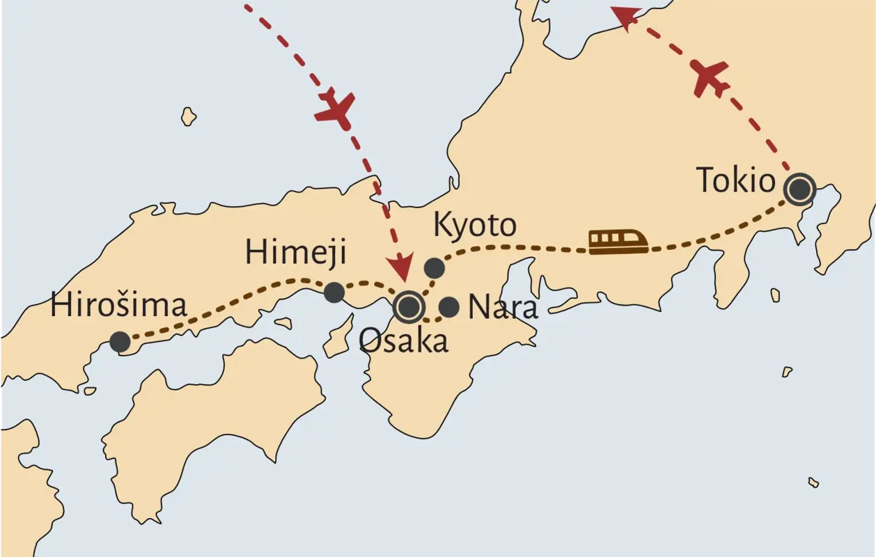 Japonska - z javnim prevozom